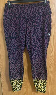 Torrid Active Purple Yellow Leopard Print Leggings Size 1